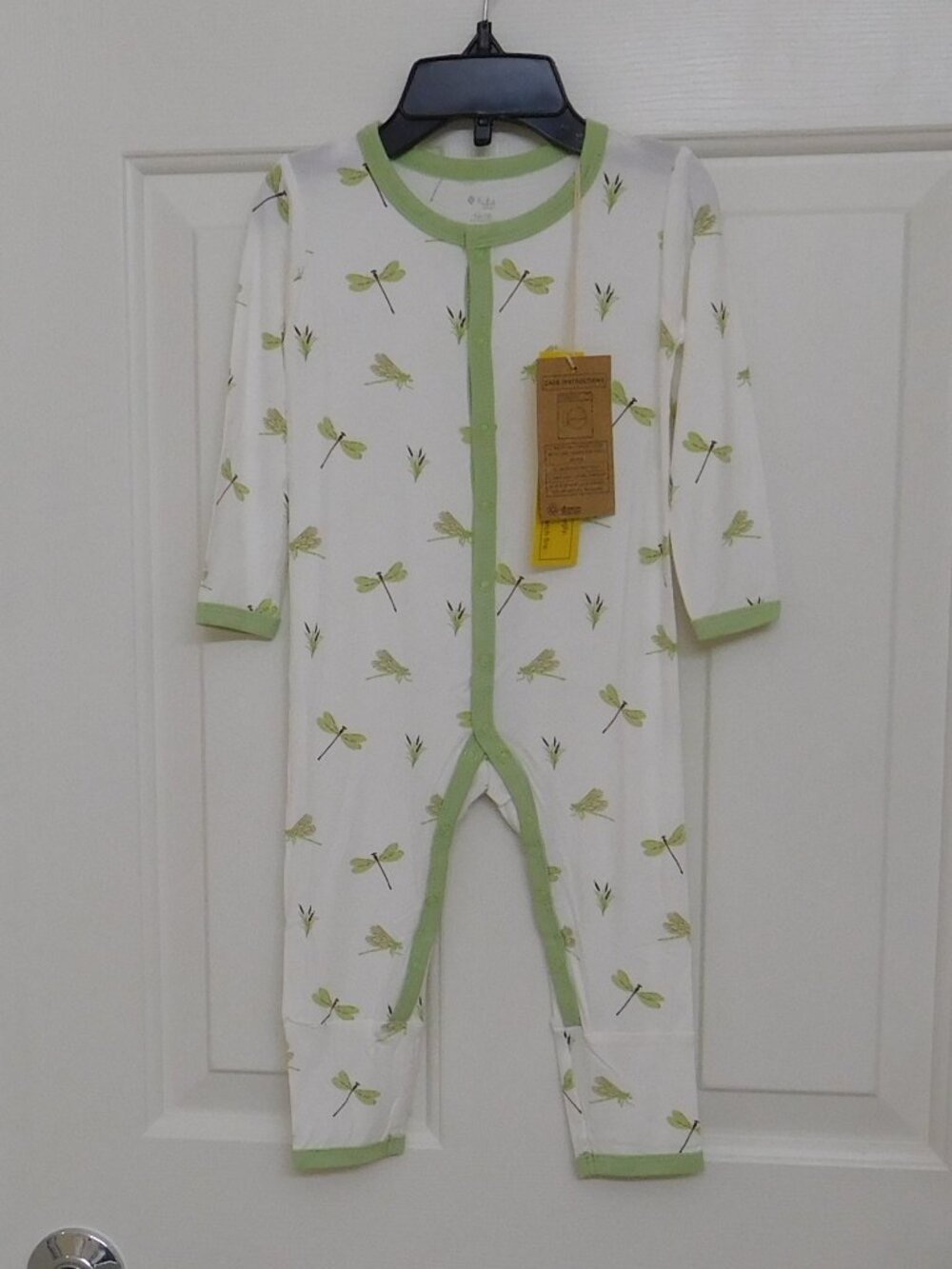 NWT Kyte Baby White Green Brown Dragonfly Coverall sz 18-24 Months